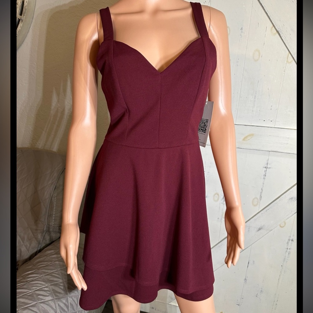 Emerald Sundae Rich Burgundy Dress